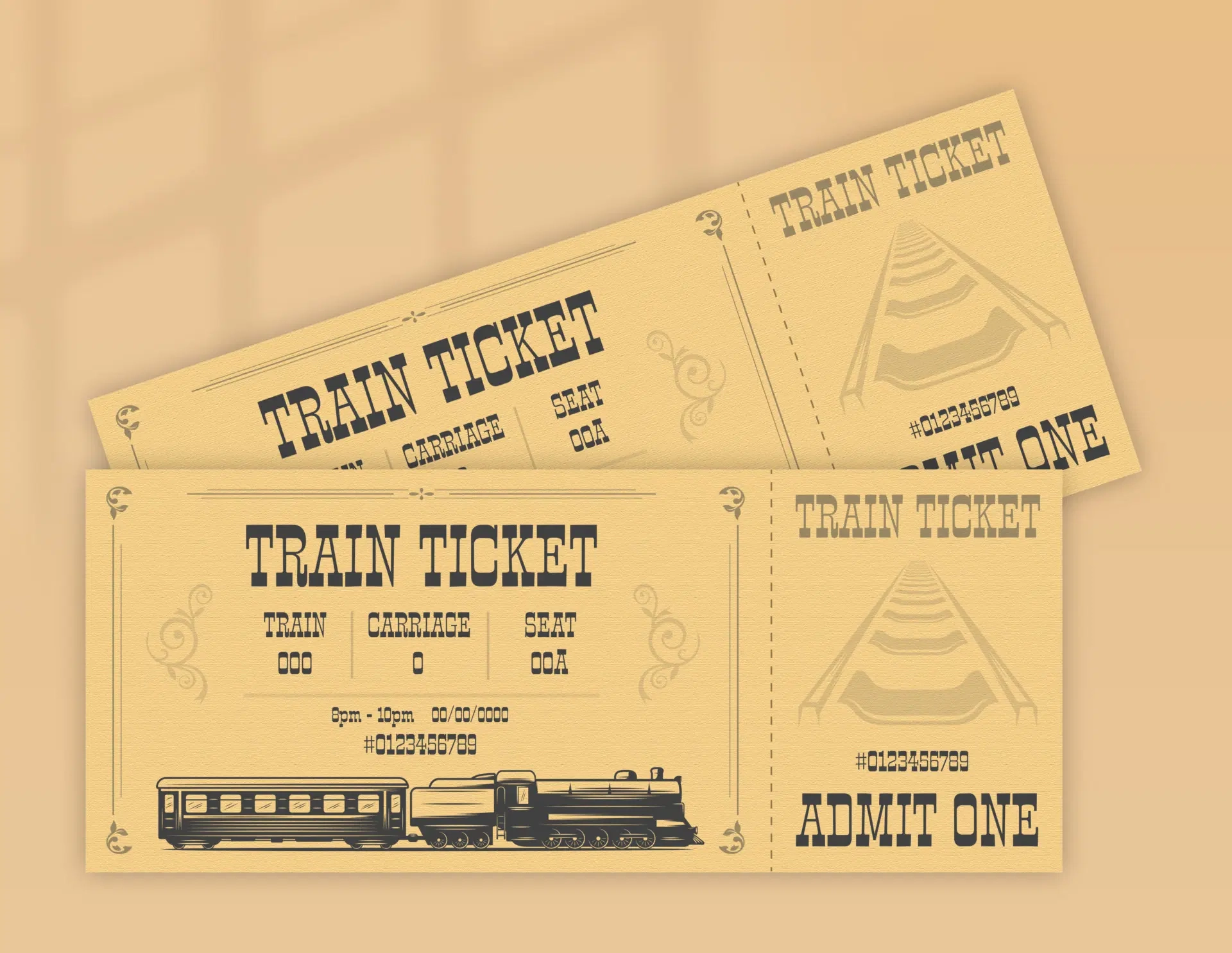 Classic Train Ticket WordLayouts