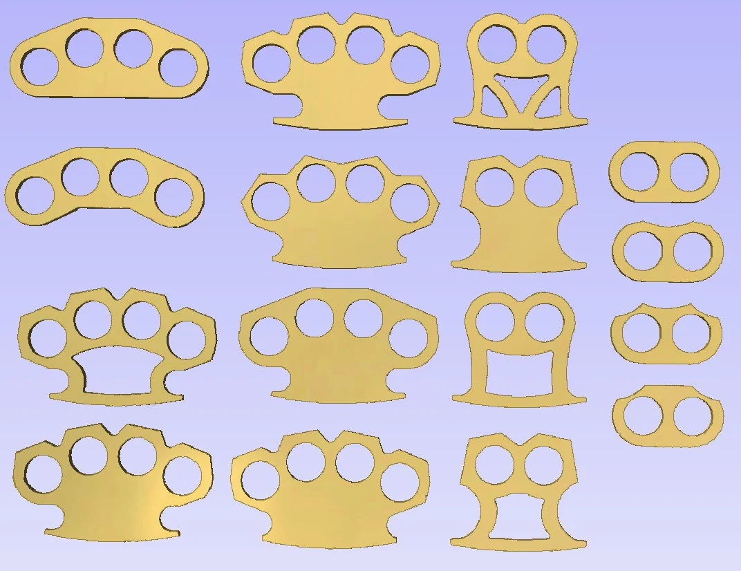 Actual Size Printable Brass Knuckle Template