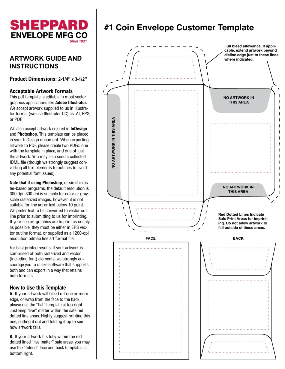 Coin Envelope Template Printable