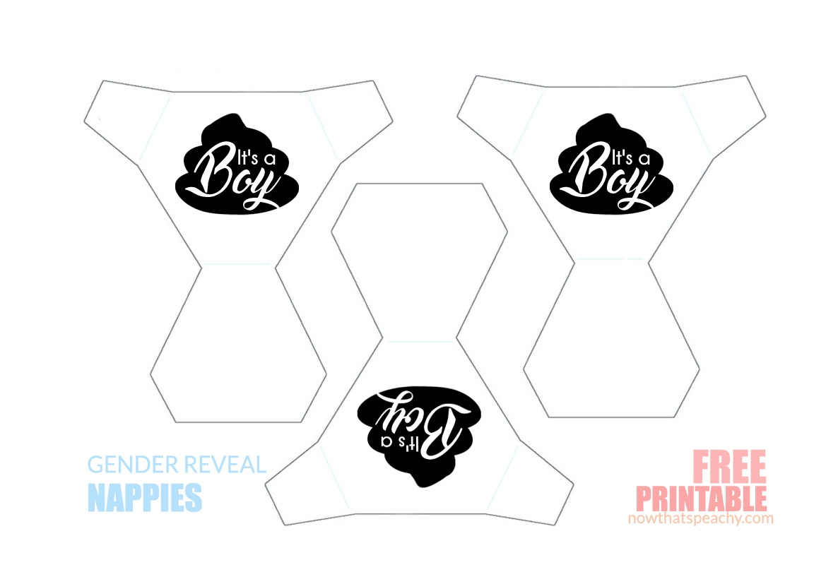Cute Baby Gender Nappy Reveals FREE DIY Printable Now Thats Peachy