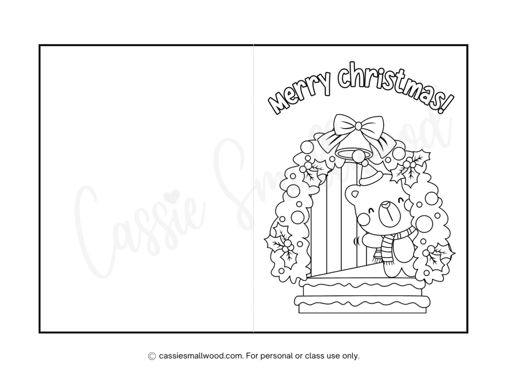Template Printable Christmas Cards To Color