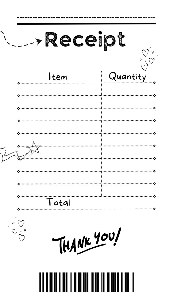 Cute Receipt Template