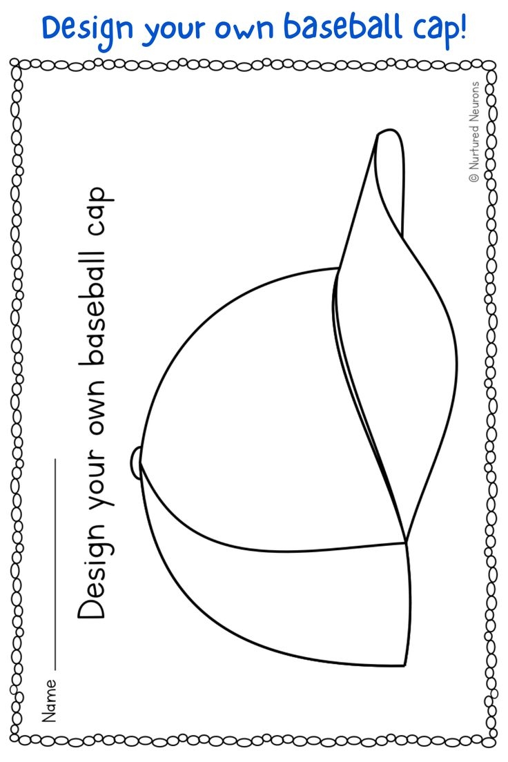 Design You Own Baseball Cap Printable Summer Hat Template 