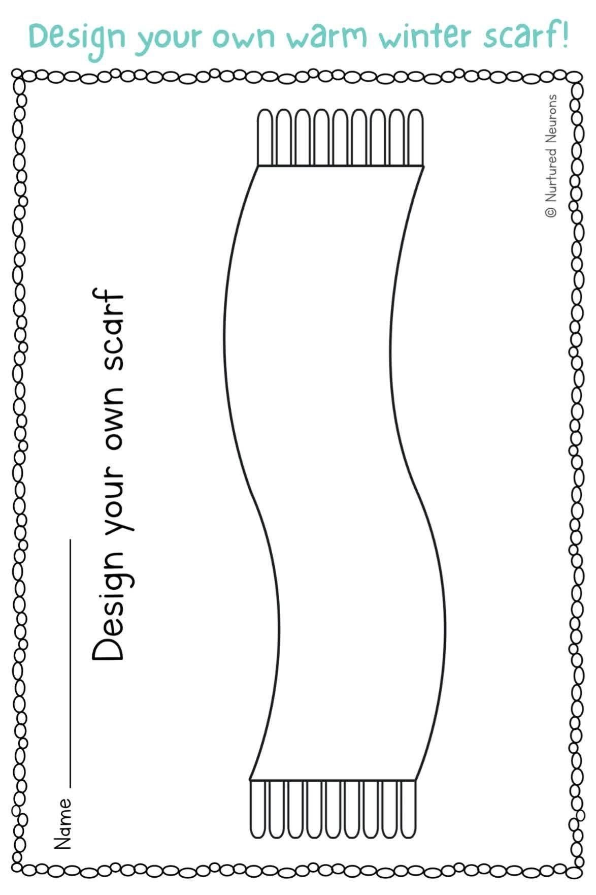 Design You Own Scarf Printable Template For Kids Nurtured Neurons