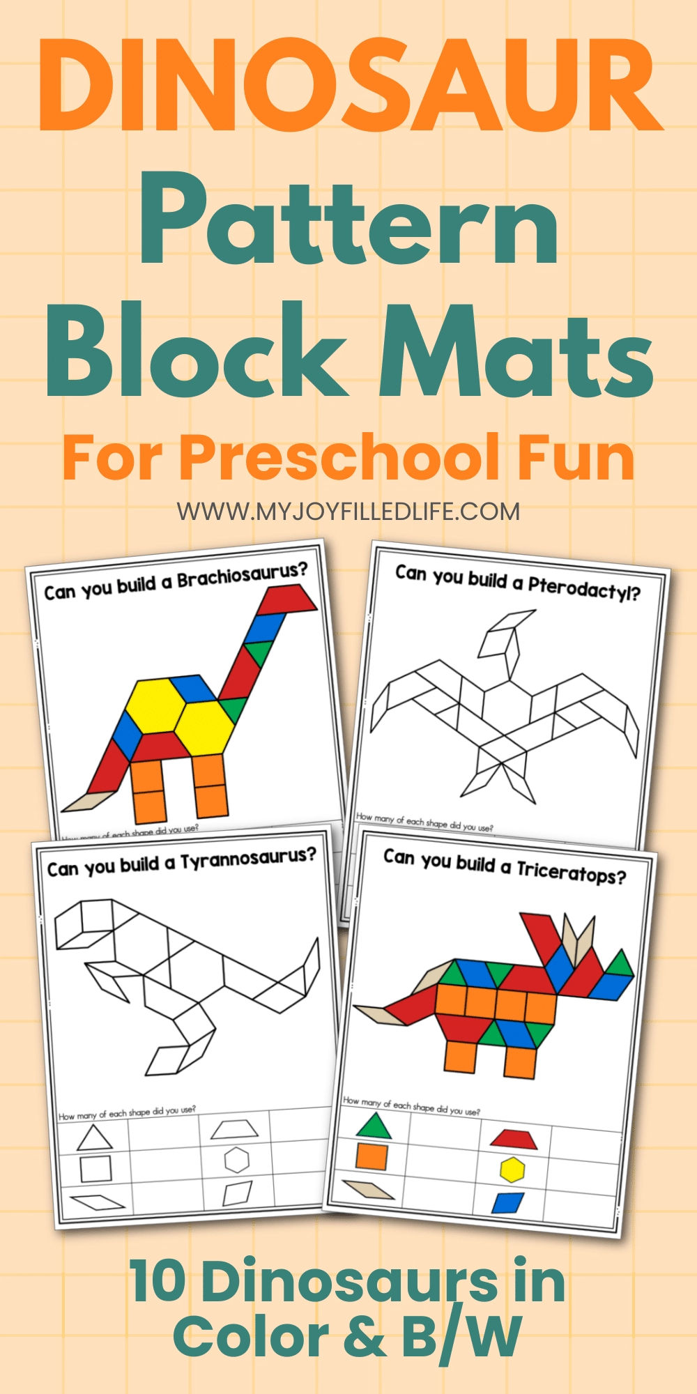 Dinosaur Pattern Block Mats My Joy Filled Life