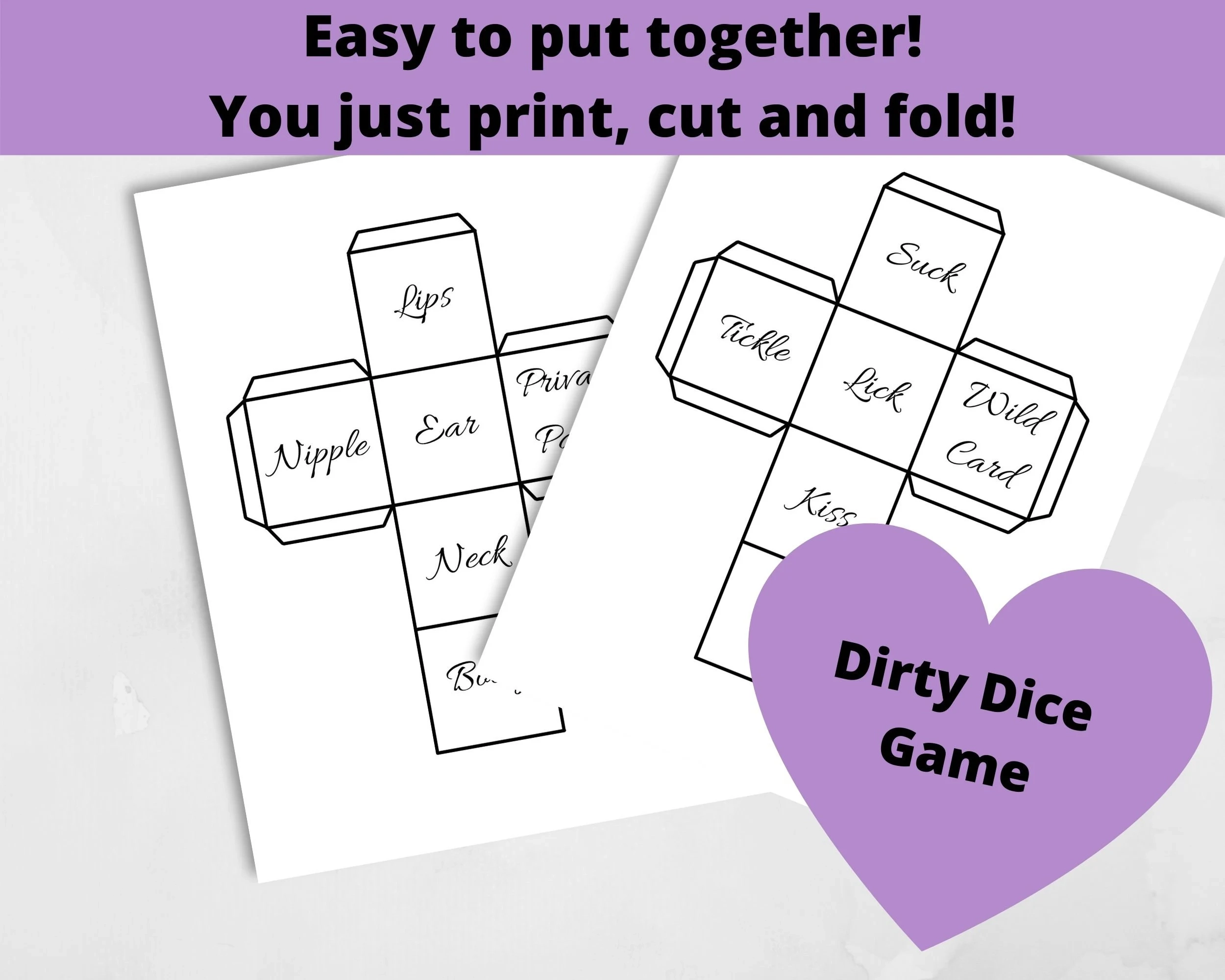 Printable Dirty Dice Template Printable Dirty Dice Template
