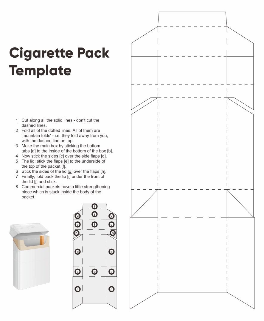 Cigarette Pack Template Printable