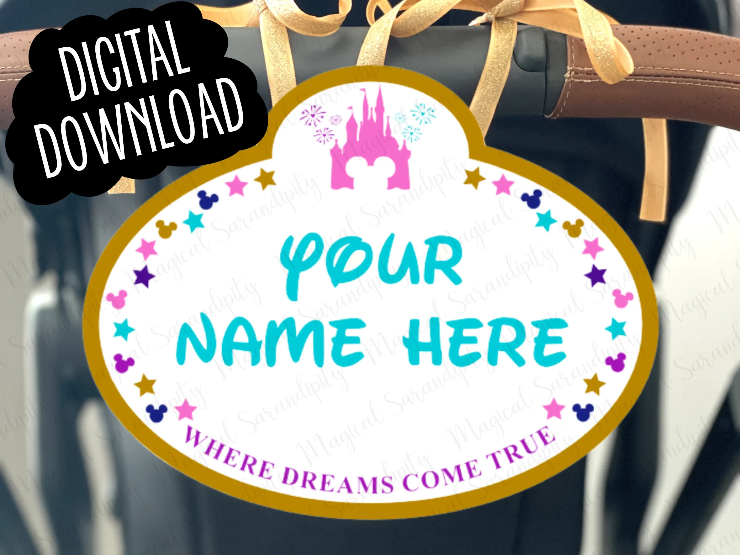 Free Printable Disney Stroller Tag Template