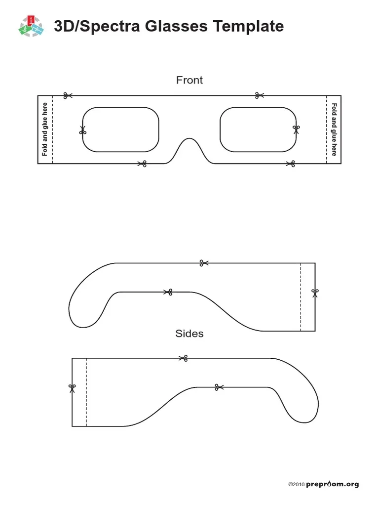 Glasses Printable Template