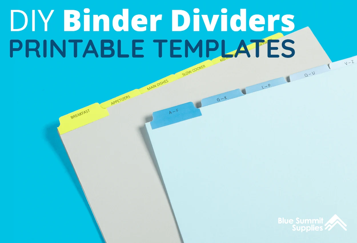 DIY Binder Dividers Free Printable Templates