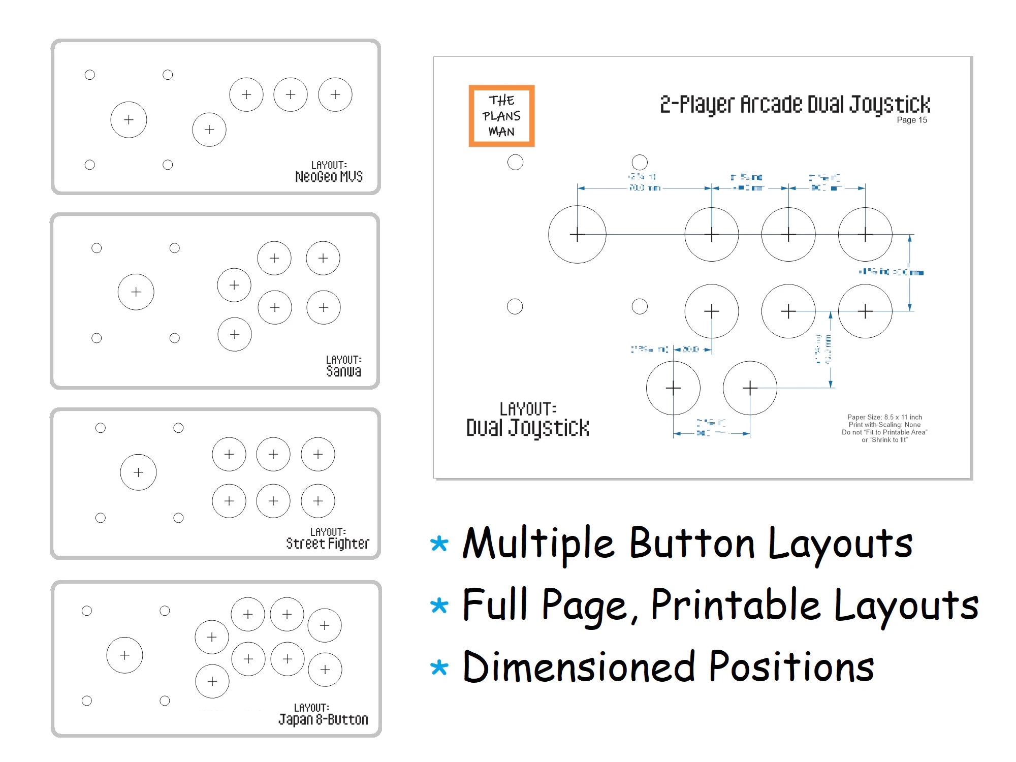 Arcade Button Layout Template Printable
