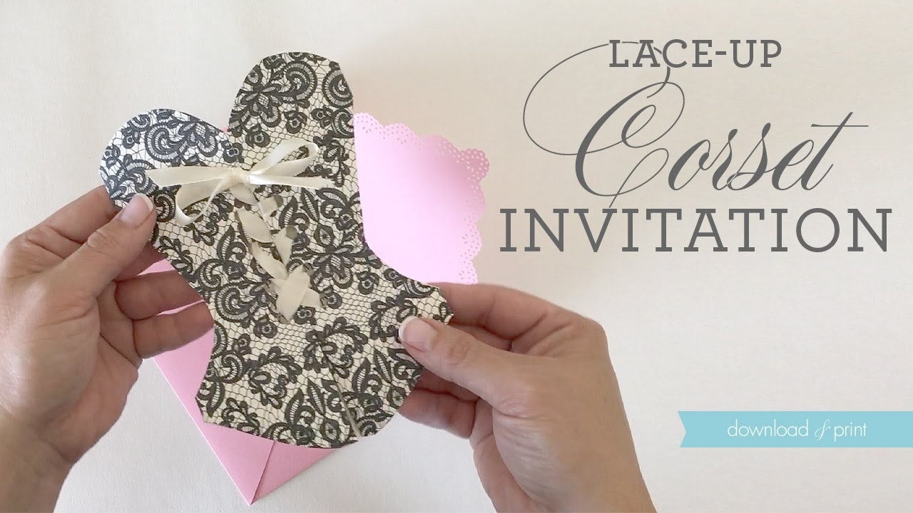 DIY Lace Up Corset Invitation Printable Template