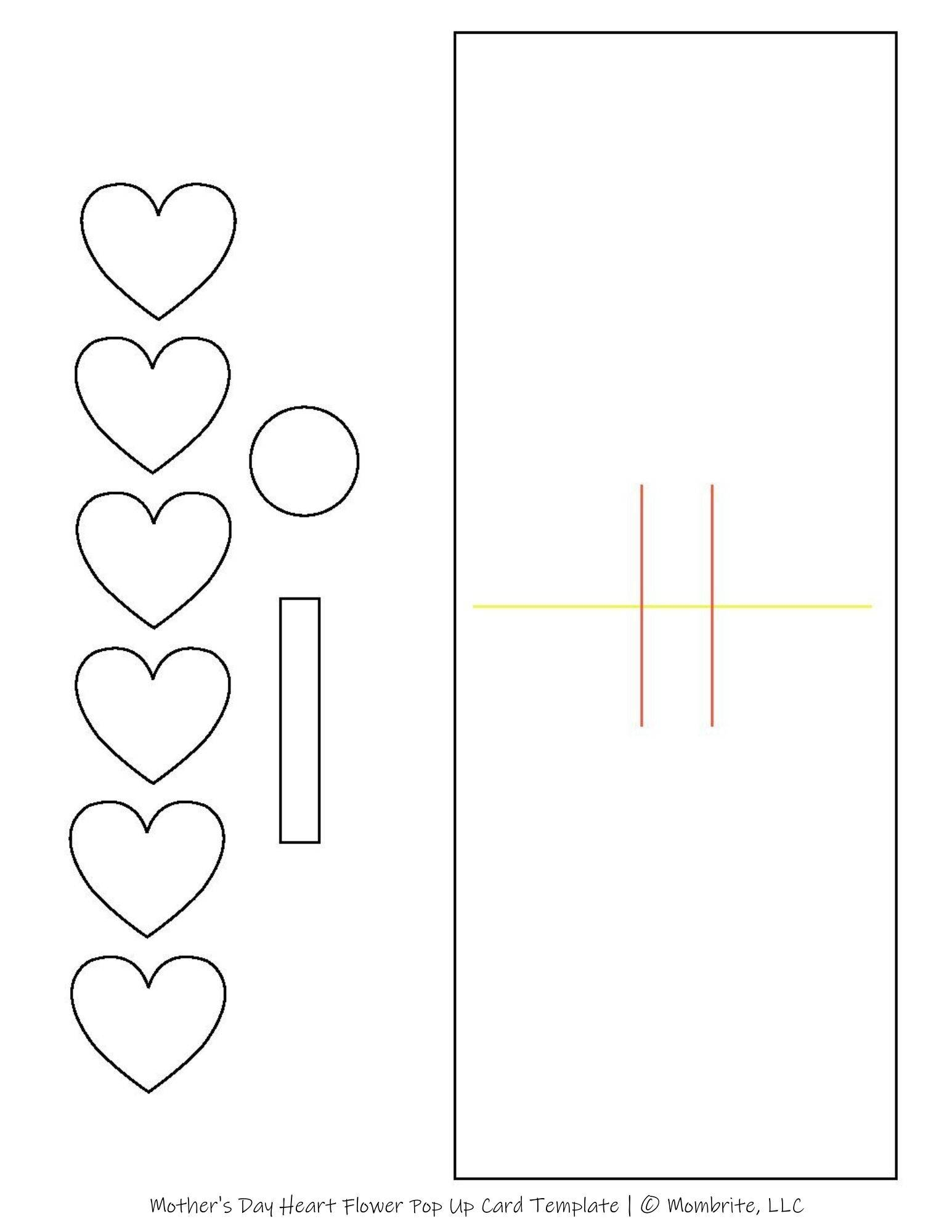 DIY Mother s Day Heart Flower Pop Up Card Free Template Mombrite