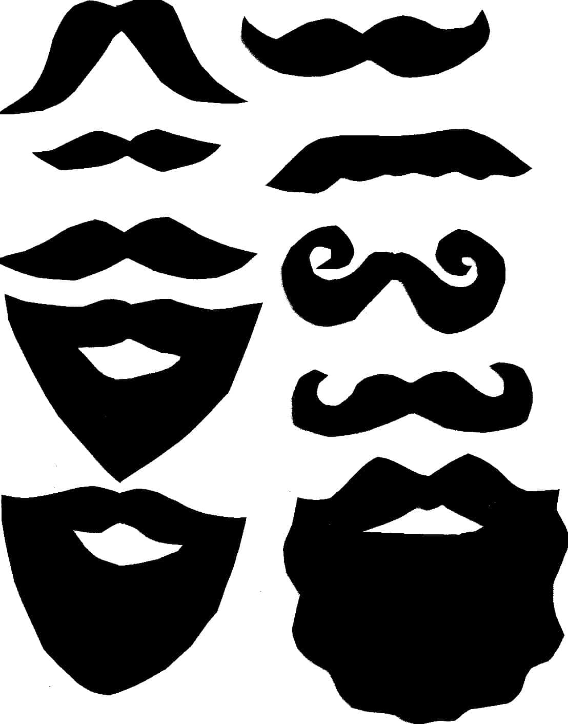 DIY Photo Booth Moustache And Beard Props With Printable