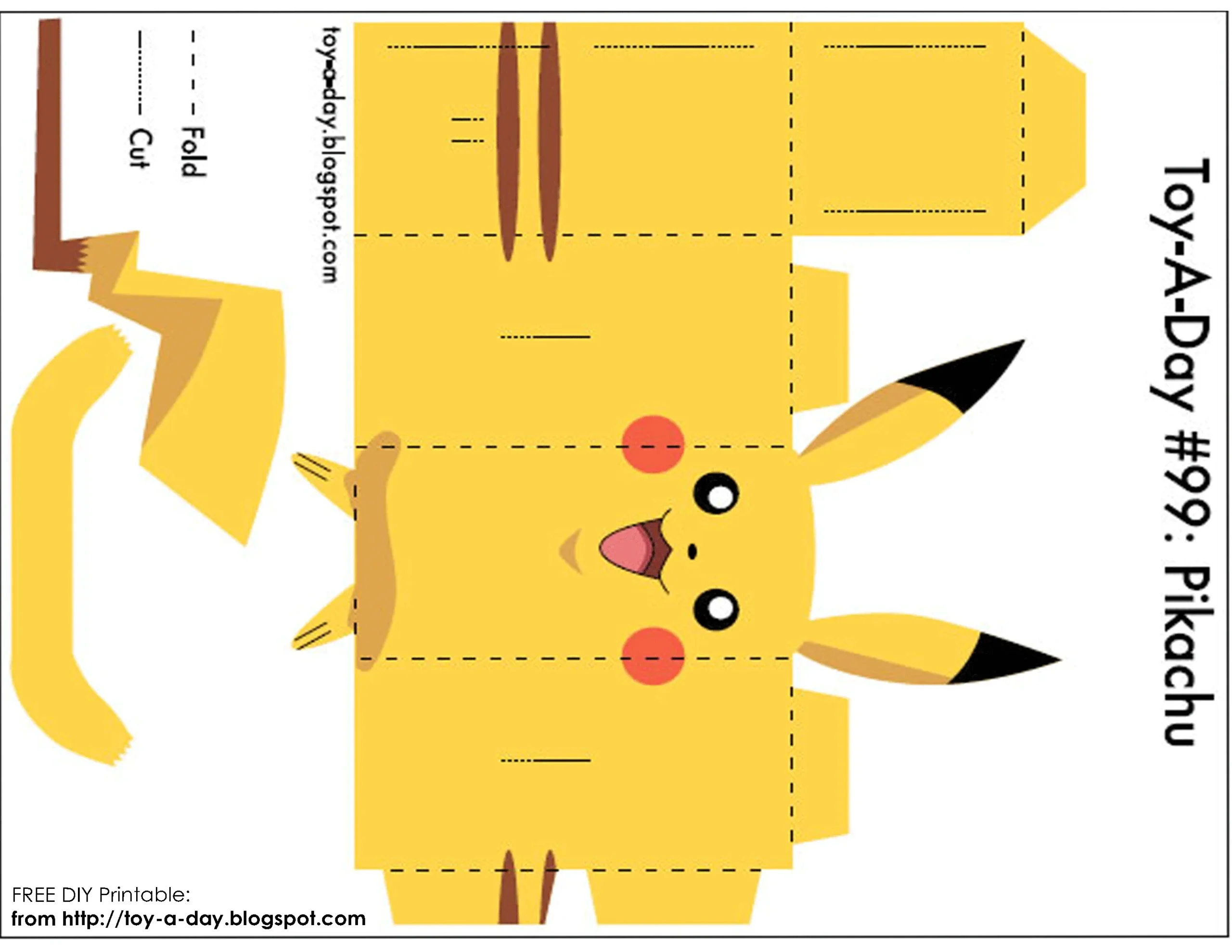 DIY Printable Paper Box Pocket Monster Pikachu