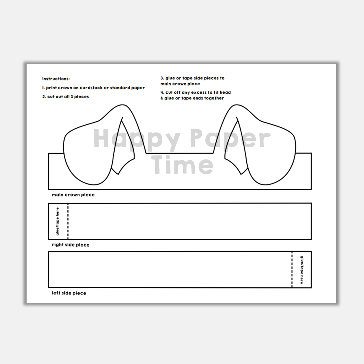 Dog Ears Crown Headband Printable Coloring Craft Made By Teachers