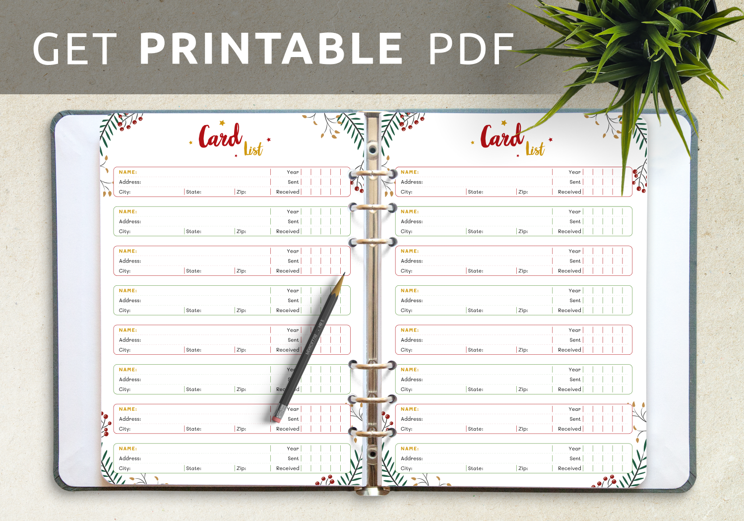Download Printable Christmas Style Card List PDF