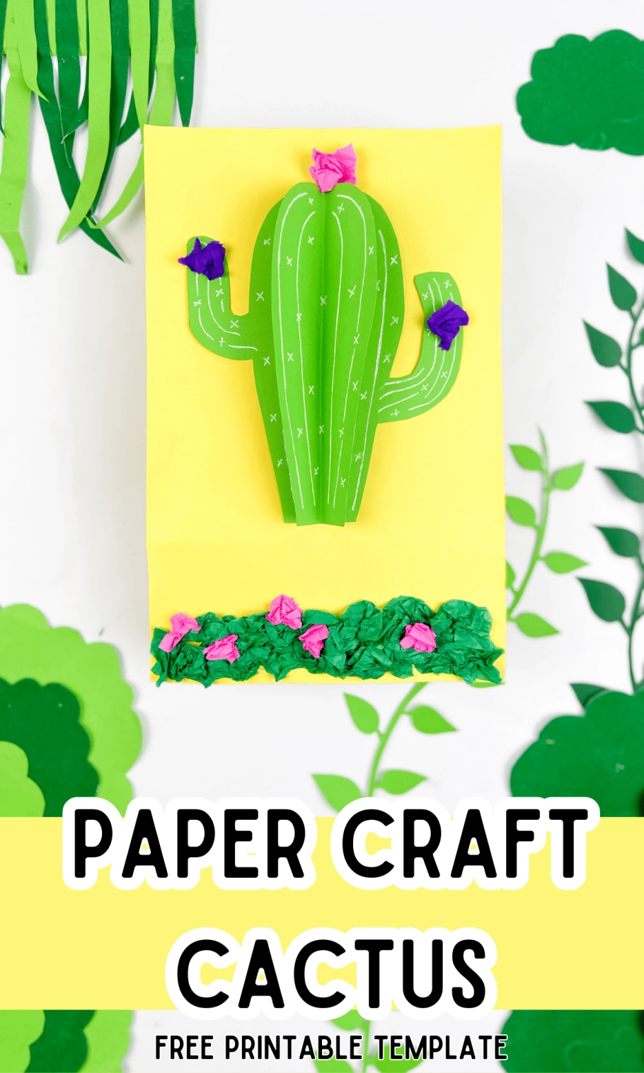 Easy Paper Craft Cactus Free Printable Template In The Playroom