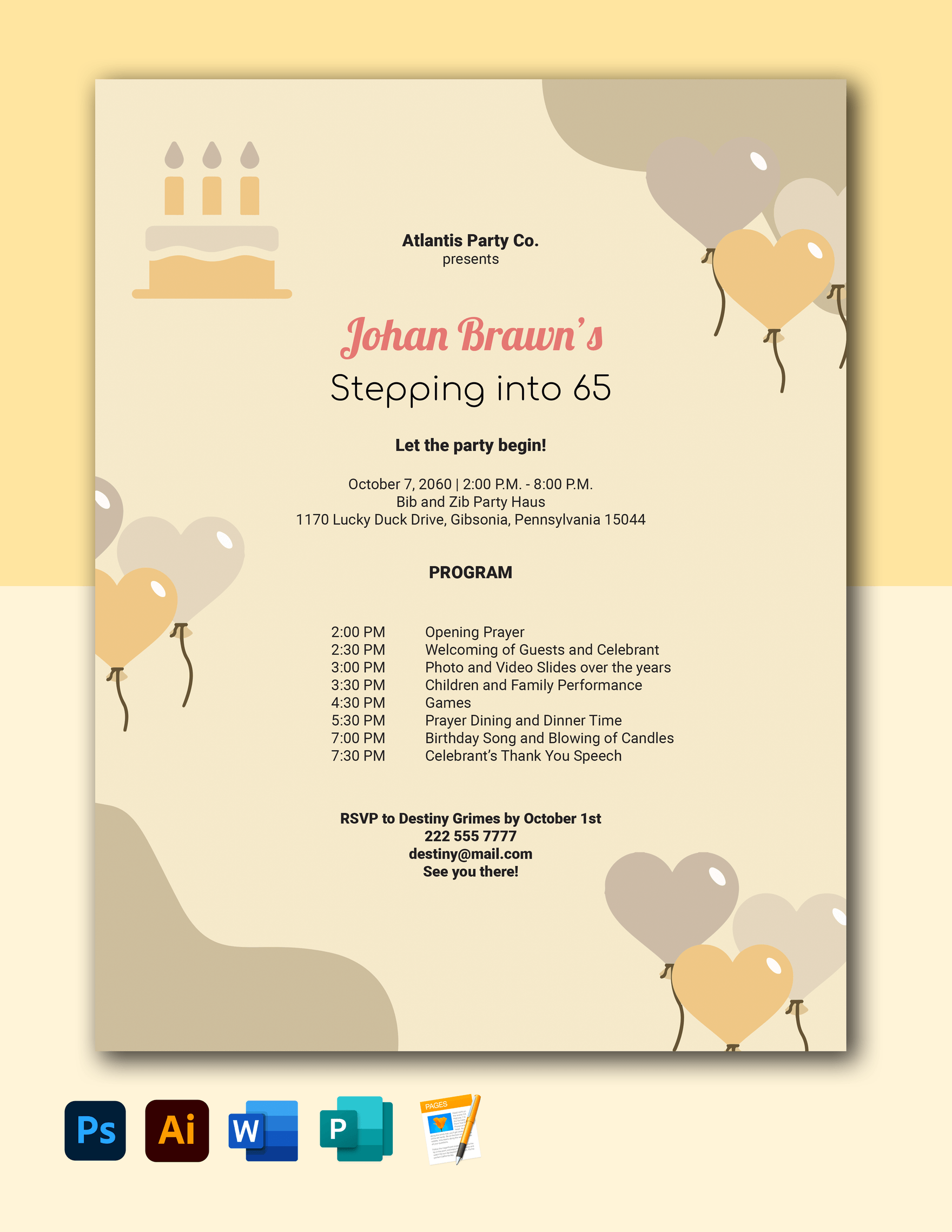 Editable Birthday Program Templates In Word To Download