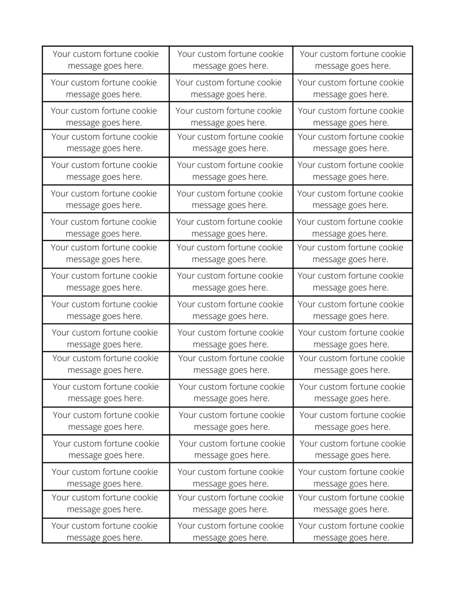 Editable Fortune Cookie Messages Printable PDF Cassie Smallwood