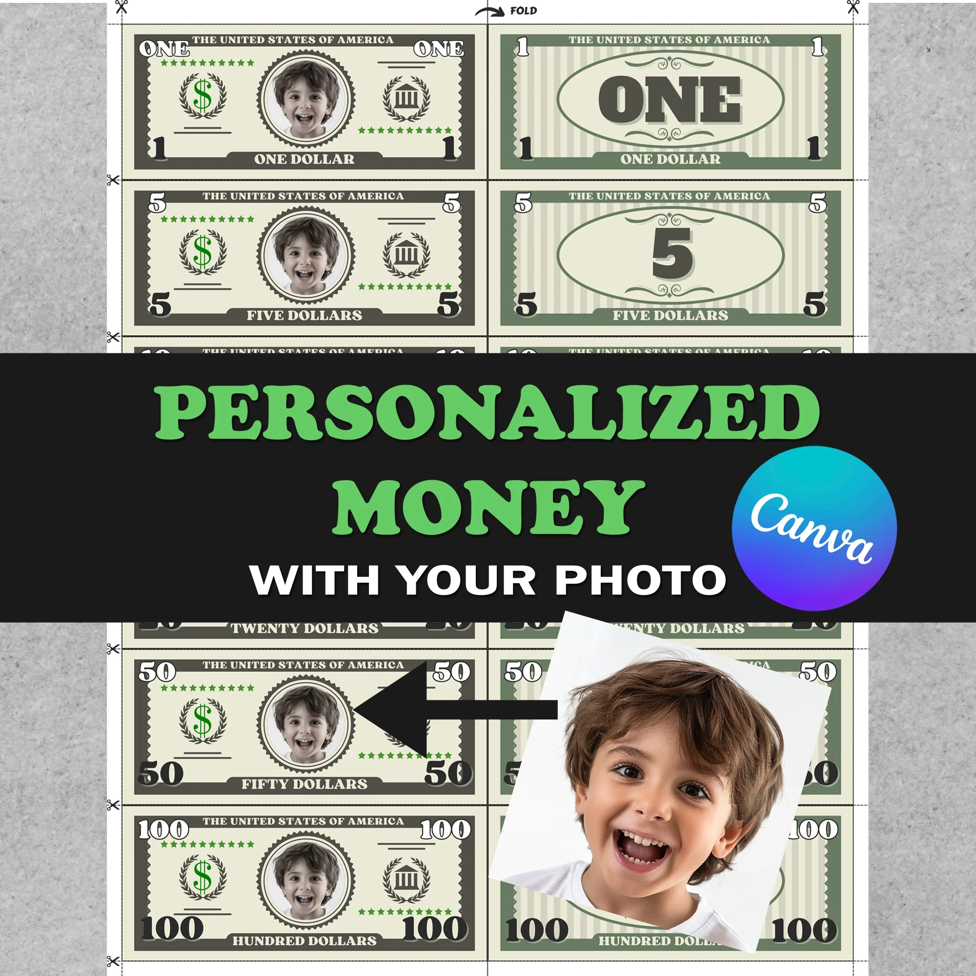 Free Custom Printable Play Money Template