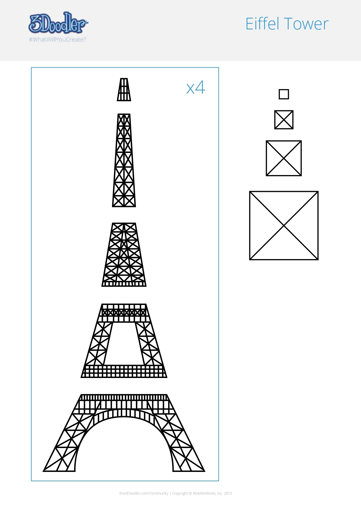 Eiffel Tower 3D Pen Stencil 3Doodler