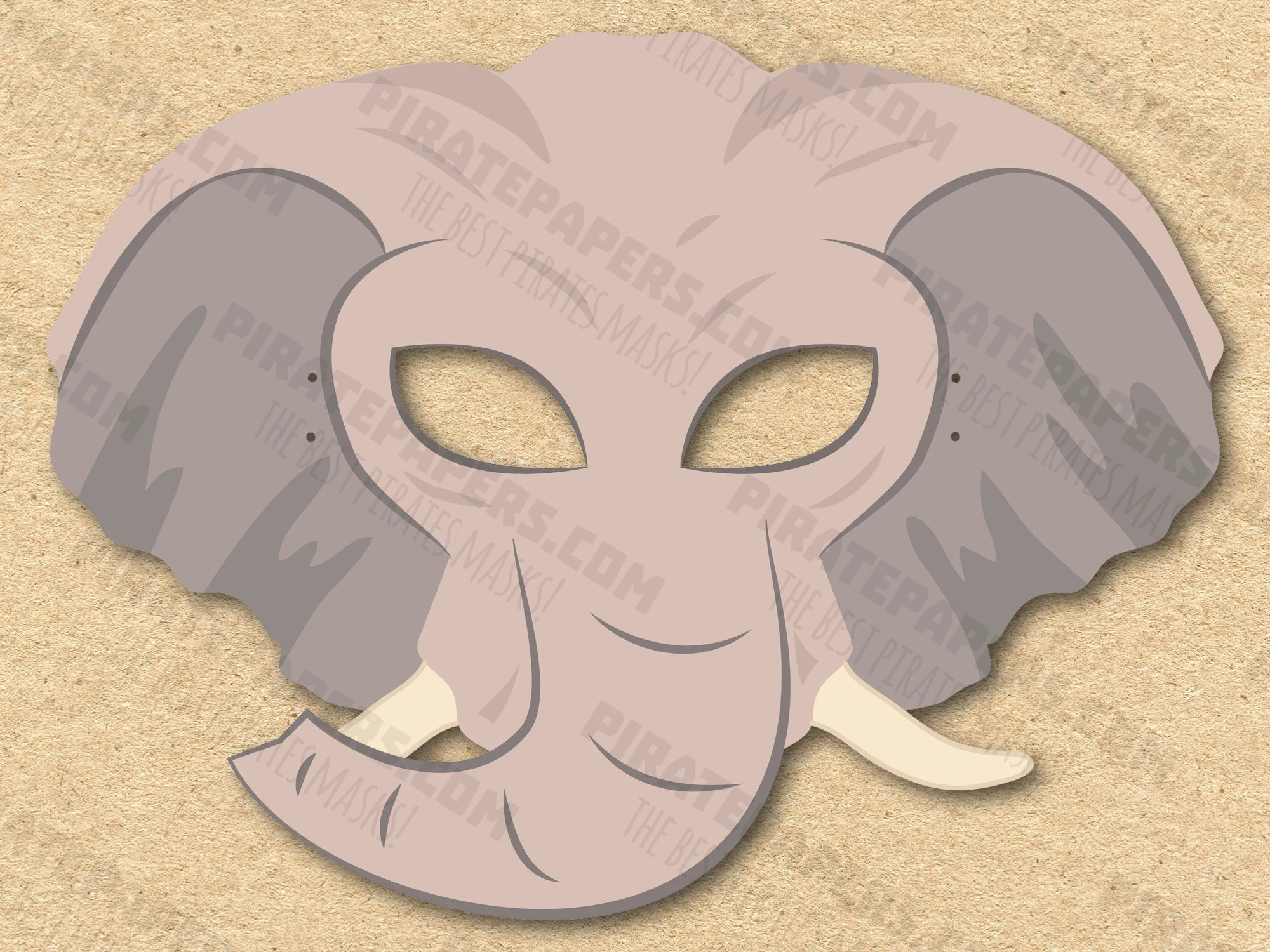 Elephant Mask Printable Paper DIY For Kids And Adults PDF 