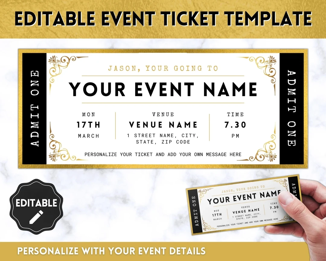 Admit One Ticket Template Free Printable