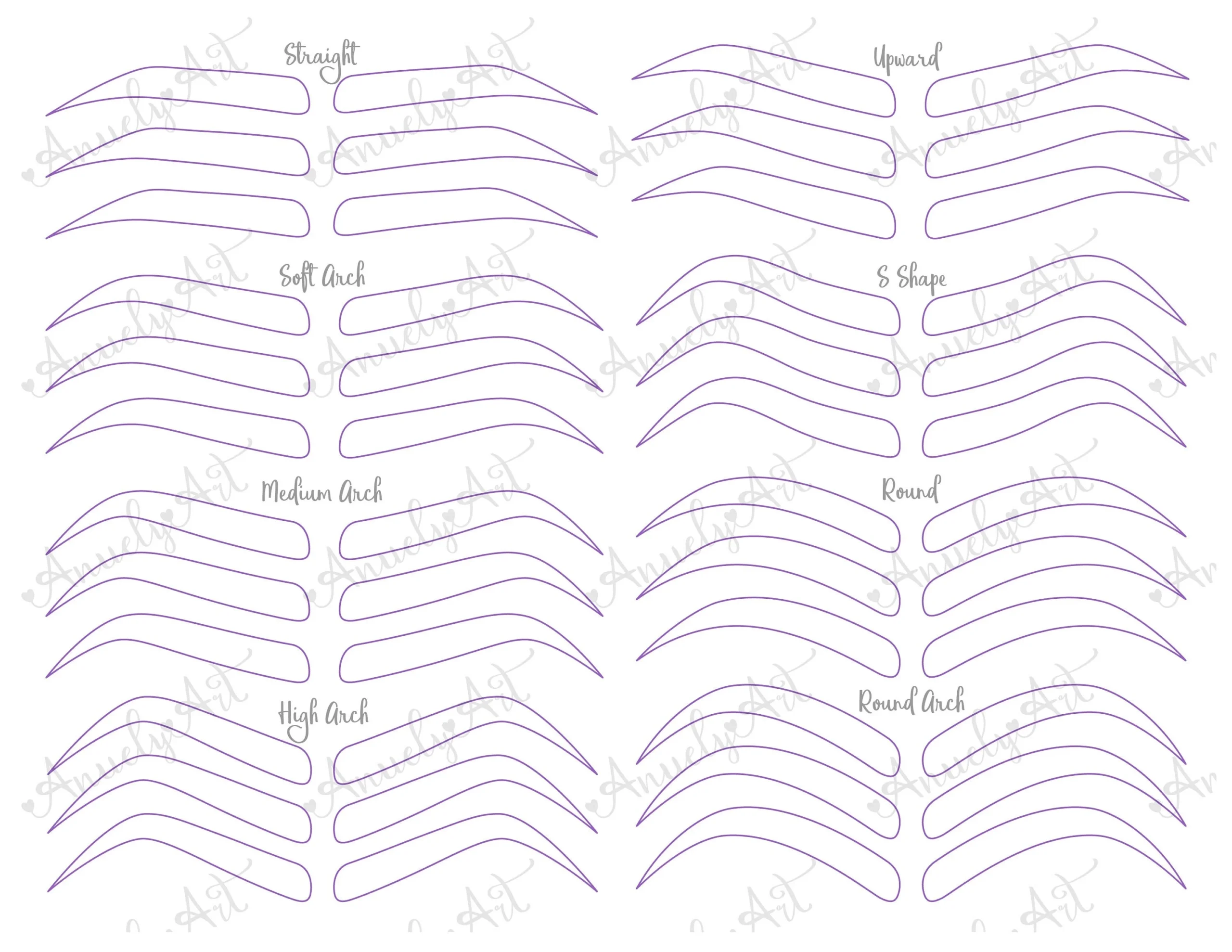 Eyebrow Template Stencil Printable