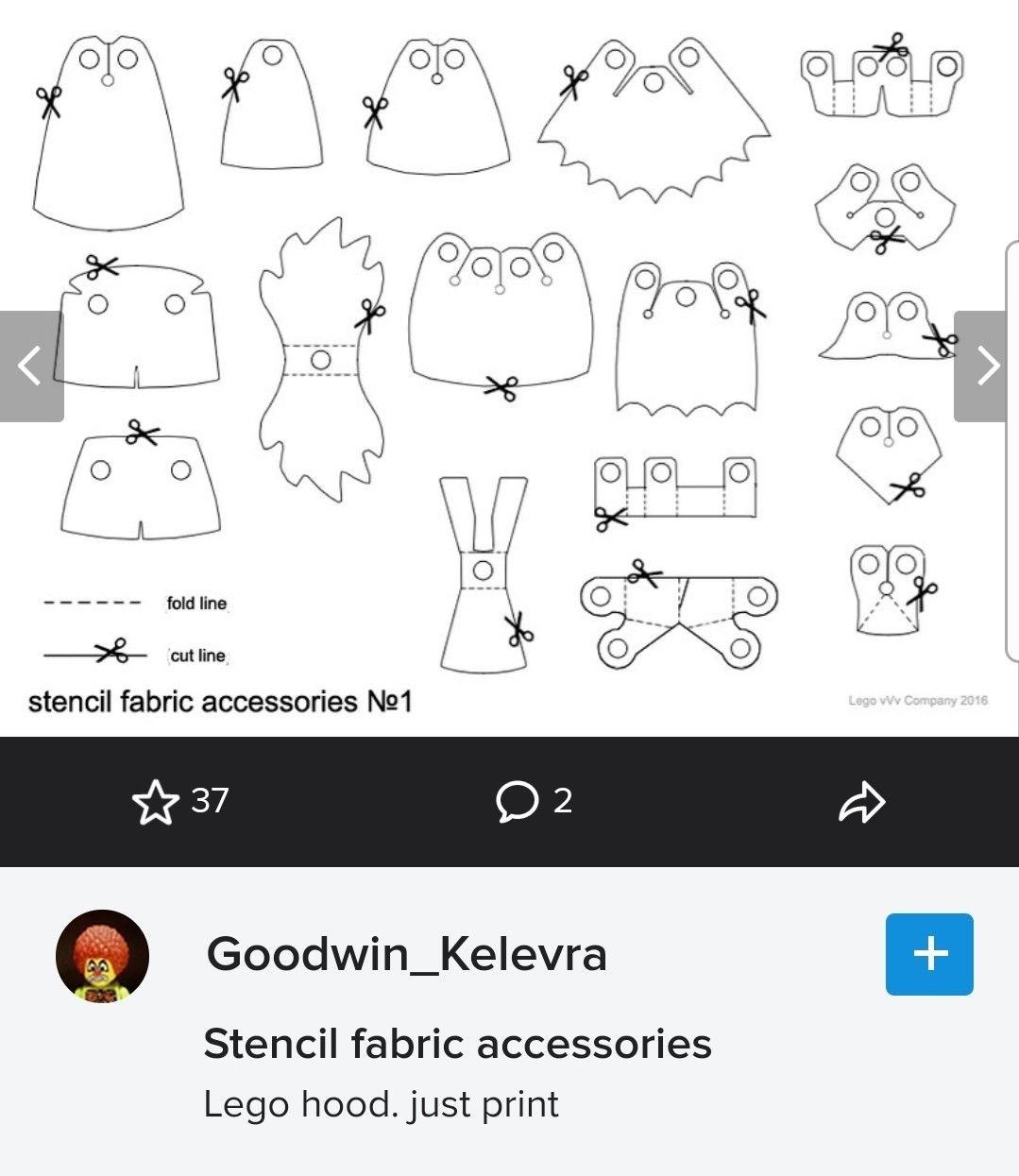 Fabric Lego Accessories Stencil