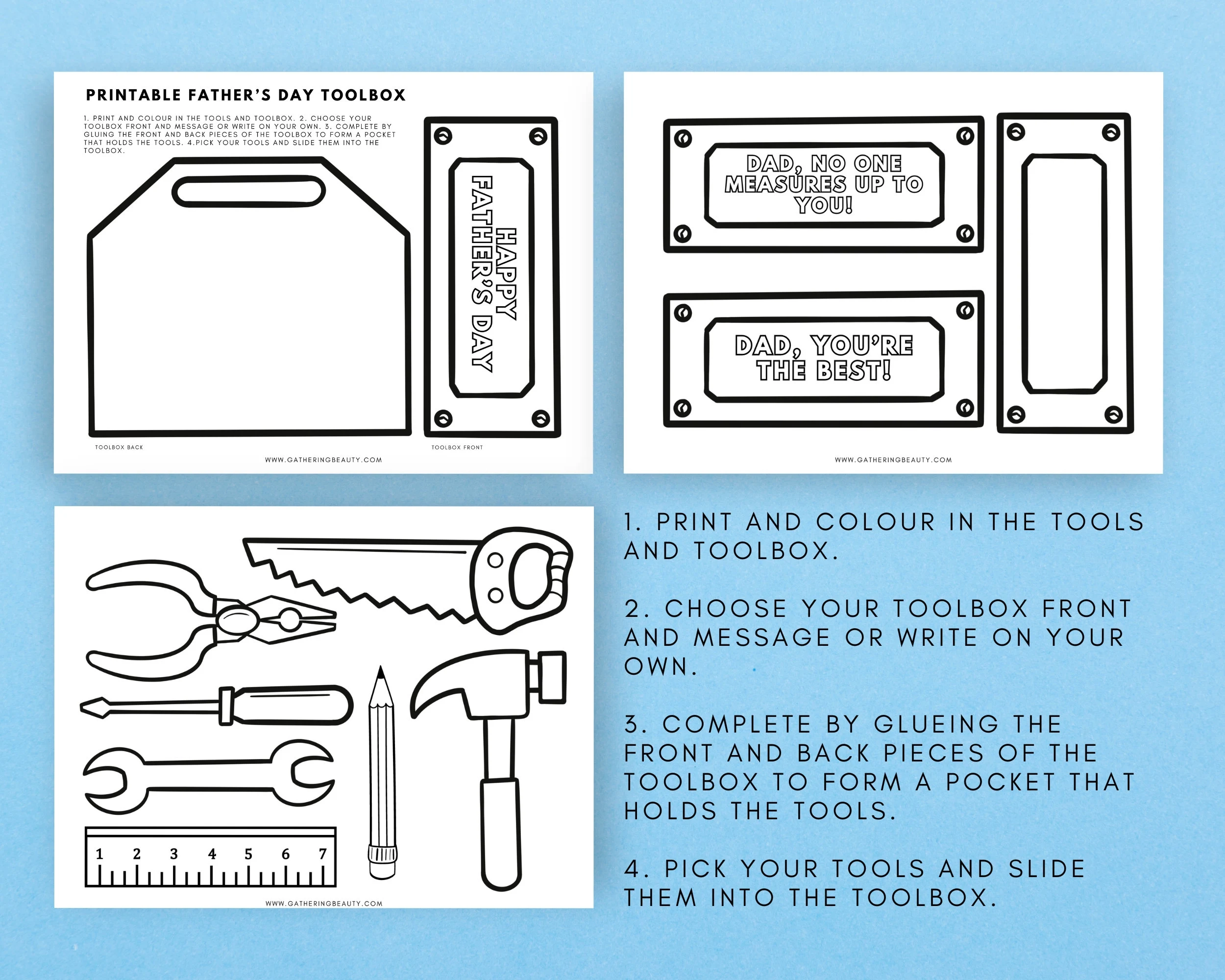 Printable Tool Box Template