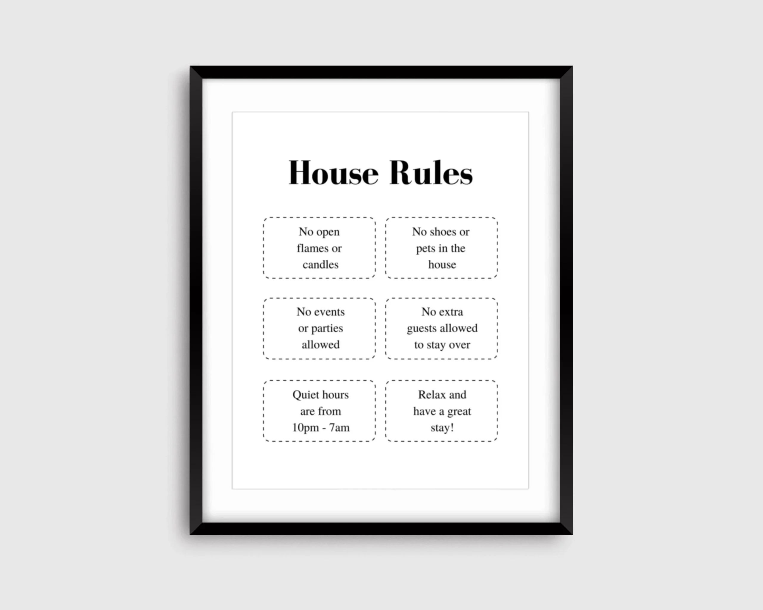 Fillable Airbnb House Rules Sign House Rules Printable Template 