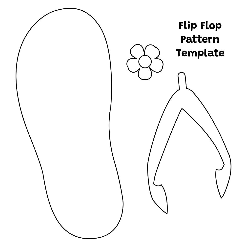 Flip Flop Stencil 10 Free PDF Printables Printablee