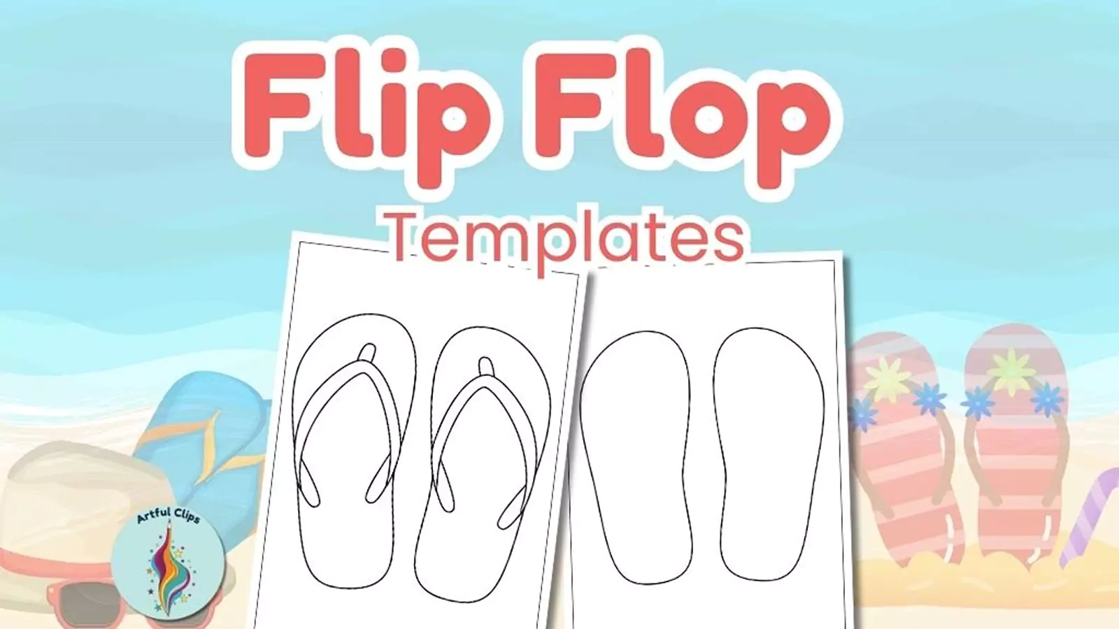 Flip Flop Template Set Printable Pages For Coloring amp Craft