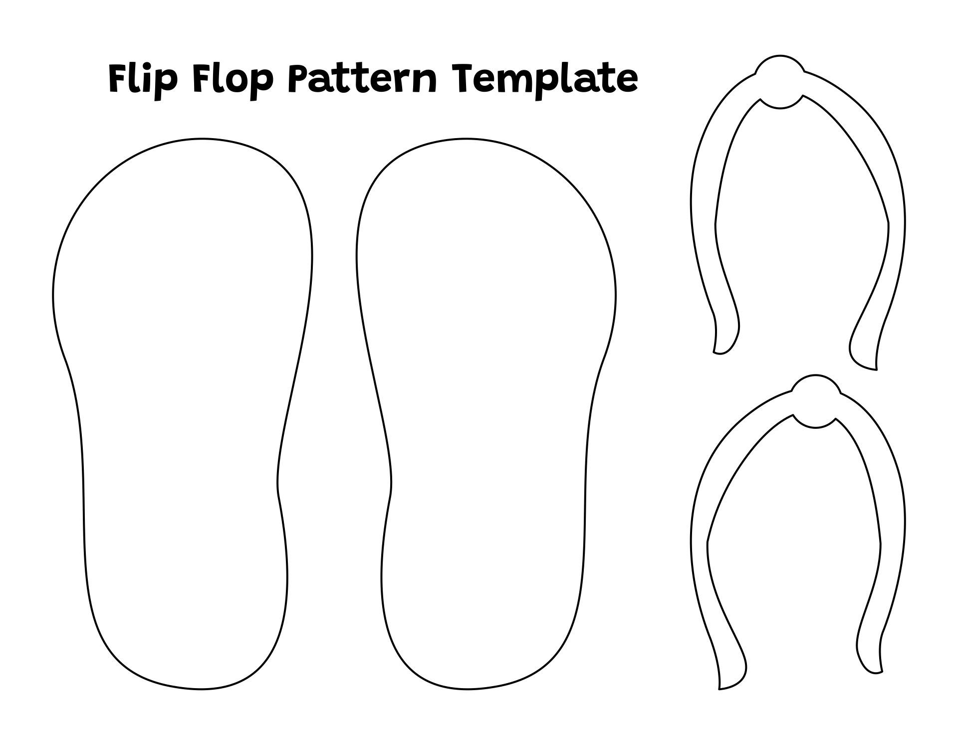 Flip Flop Template Set Printable Pages For Coloring amp Craft