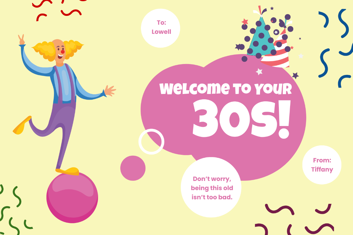 Free Printable 30th Birthday Card Template