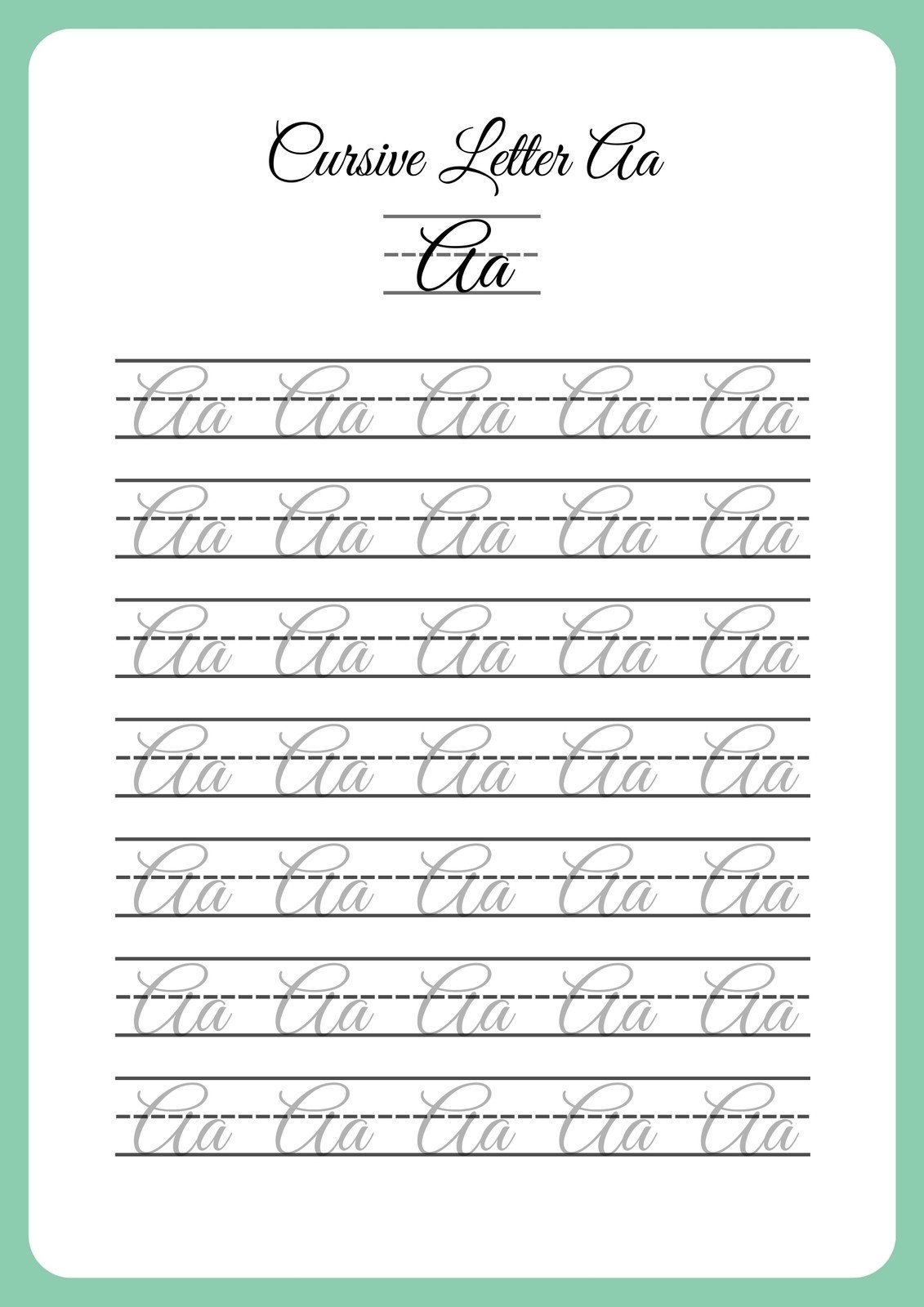 Cursive Writing Templates Printable