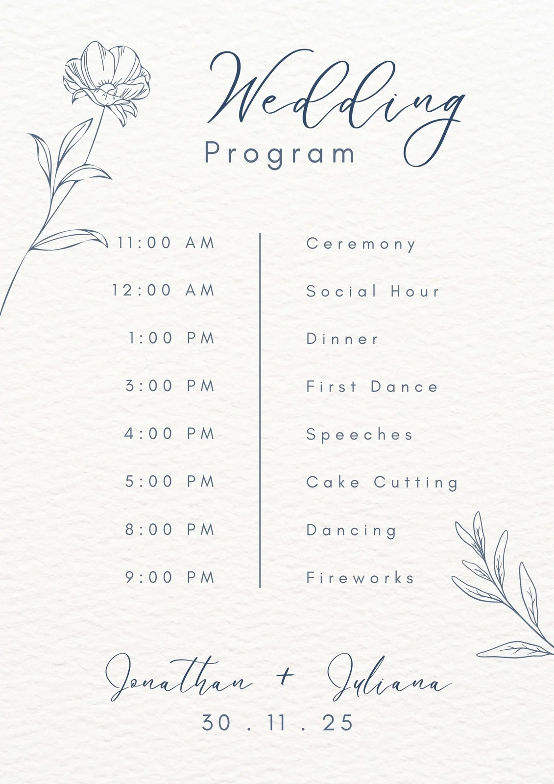Free Printable Event Program Template