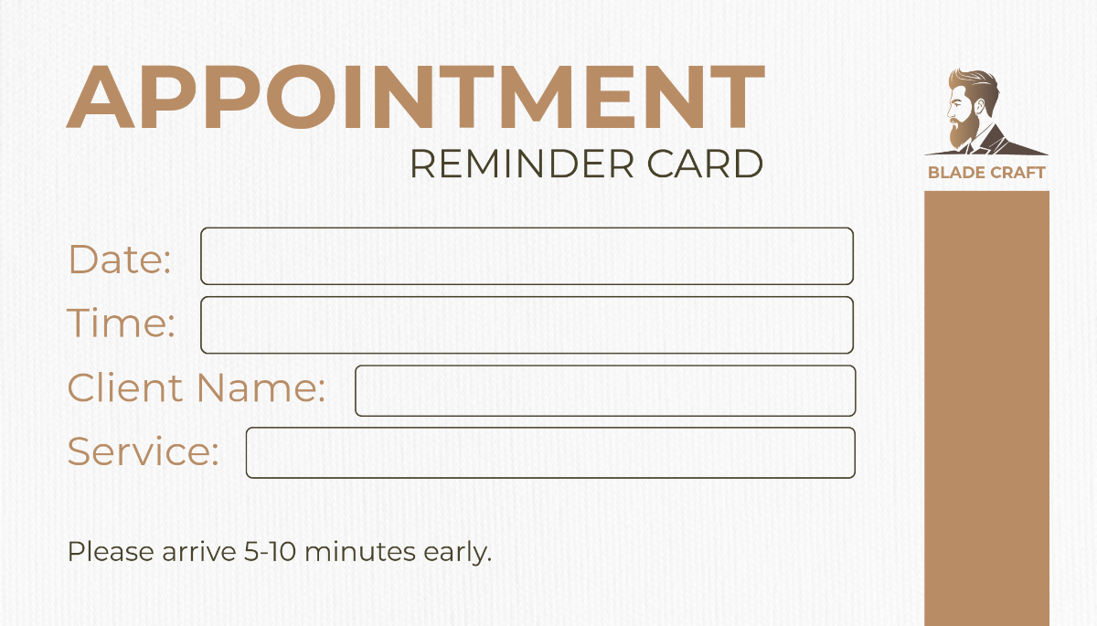 Free Appointment Card Templates Editable And Printable