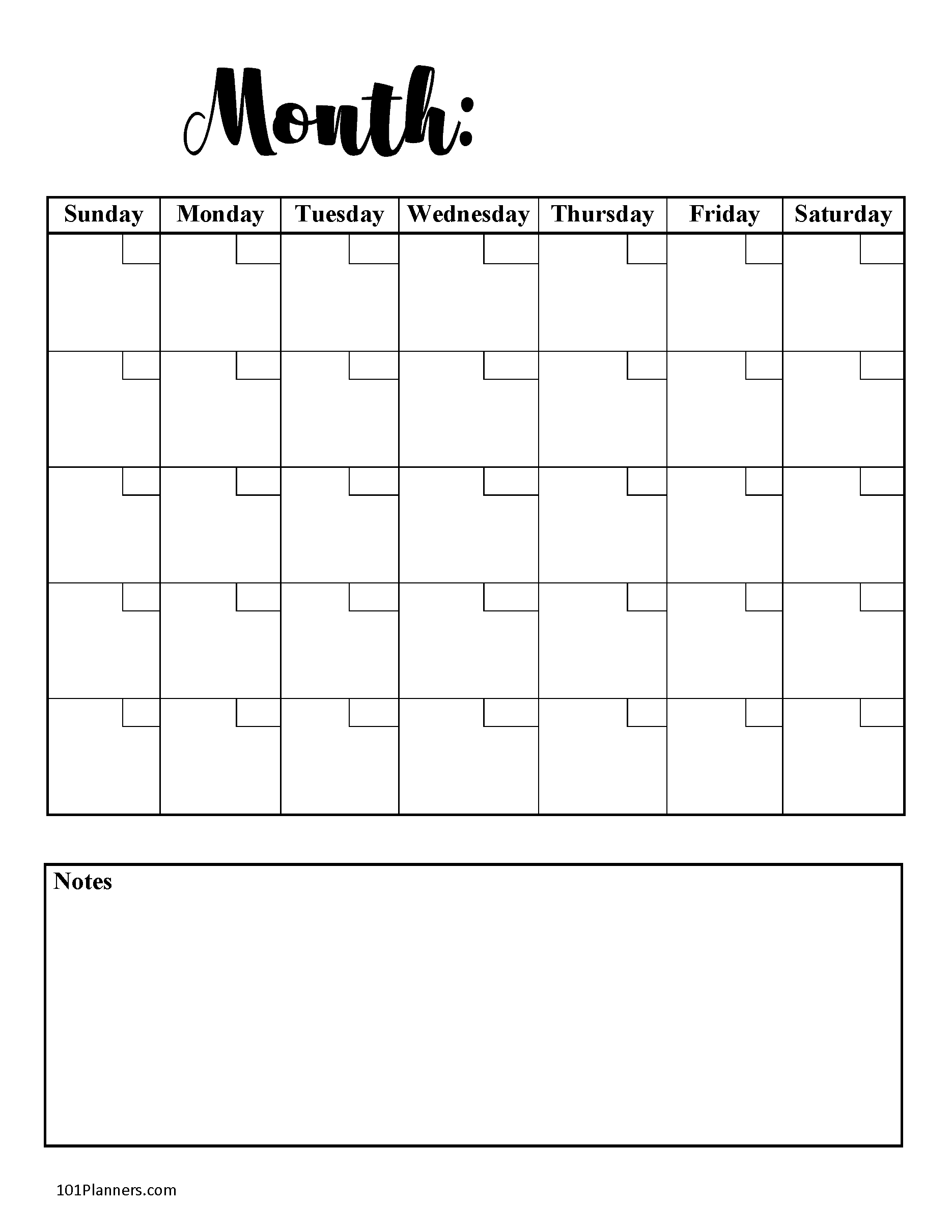 Free Online Printable Calendar Templates