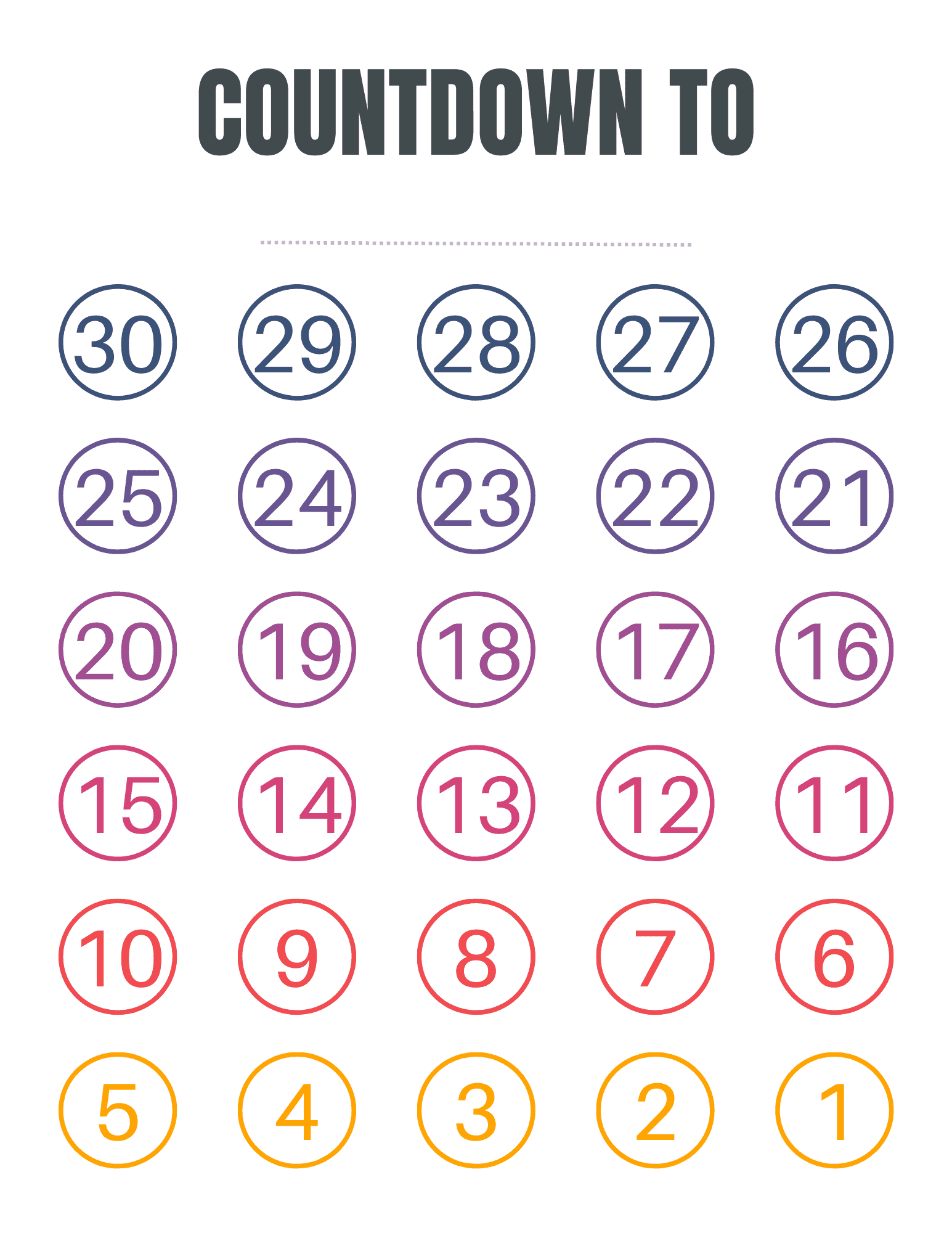 Free Printable Countdown Template