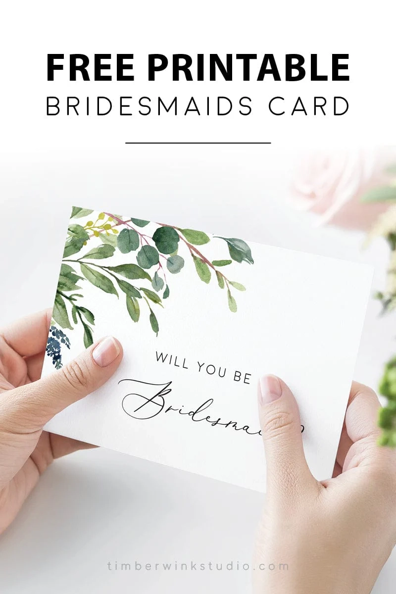 Free Bridesmaid Proposal Card Invitation Templates AU TWS