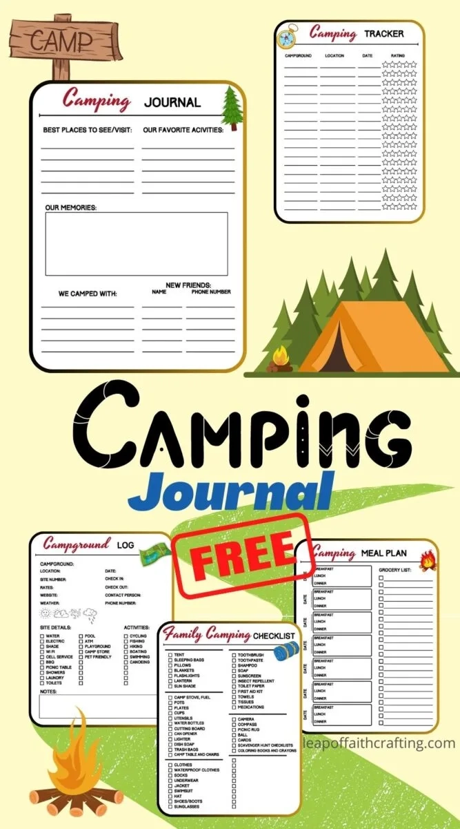 FREE Camping Journal Printable PDF 6 Easy Pages Leap Of Faith