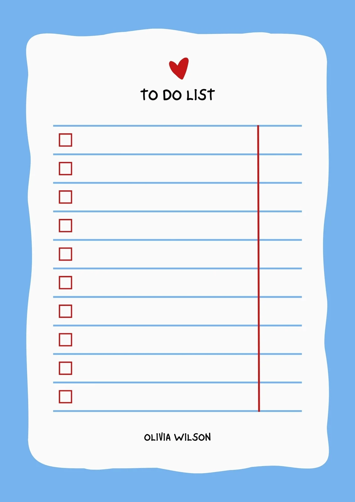 Free Printable Blank Checklist Template