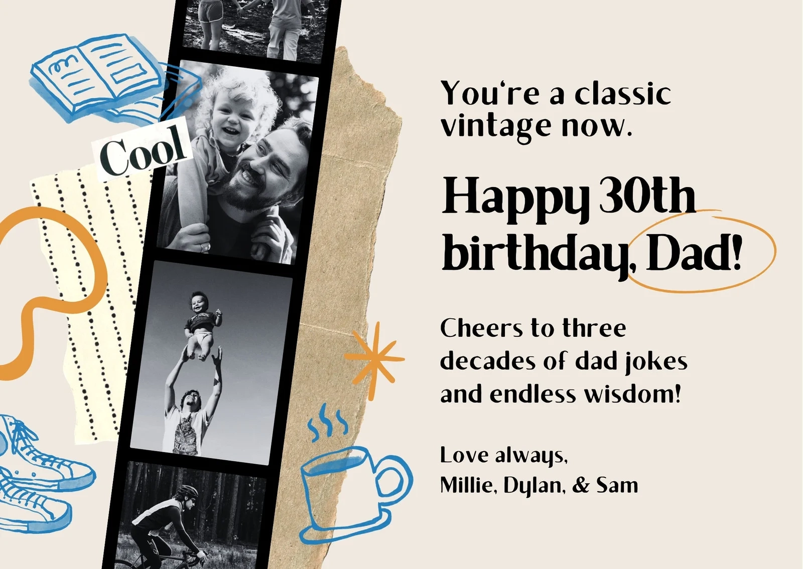 Free Custom Printable 30th Birthday Card Templates Canva
