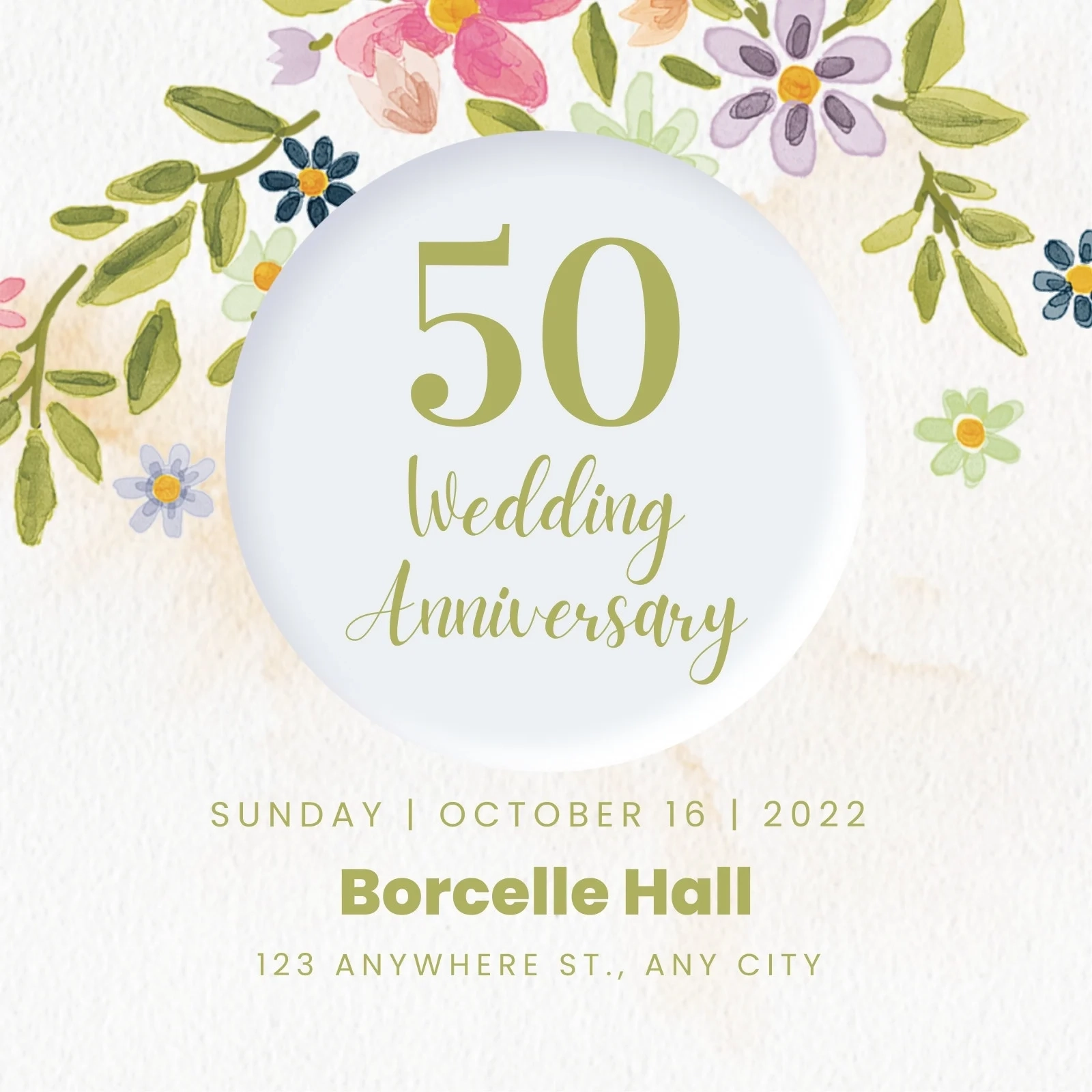 Free Custom Printable 50th Anniversary Invitation Templates Canva Free Custom Printable 50th Anniversary Invitation Templates Canva