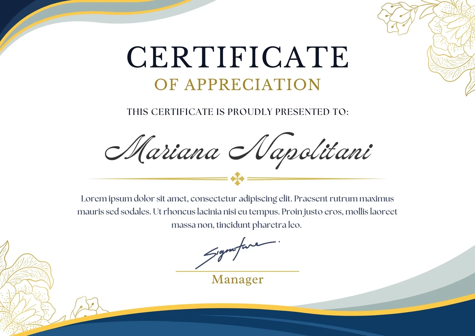 Printable Certificate Of Appreciation Template
