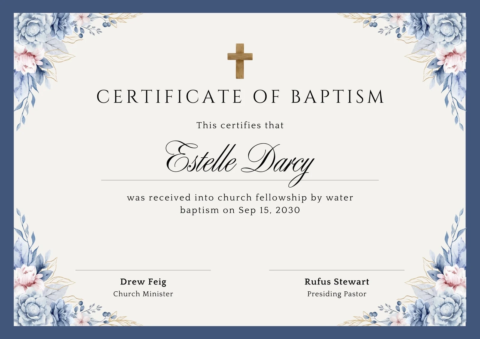 Free Custom Printable Baptismal Certificate Templates Canva