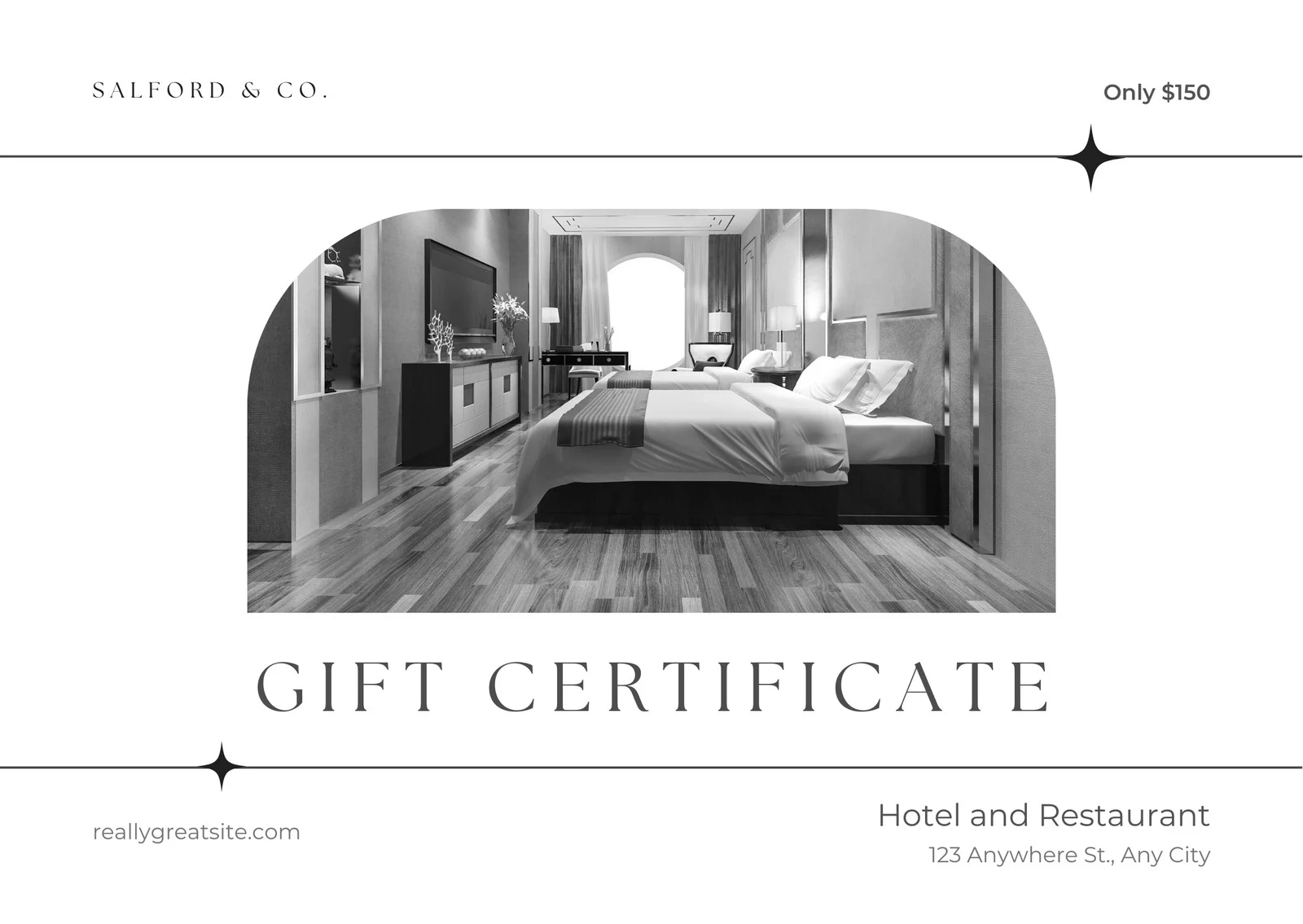 Printable Hotel Gift Certificate Template