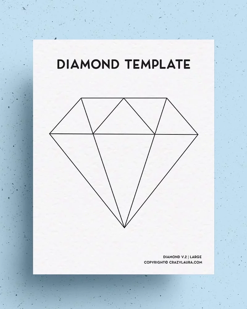 Free Diamond Template amp Outline Printable Sheets Crazy Laura